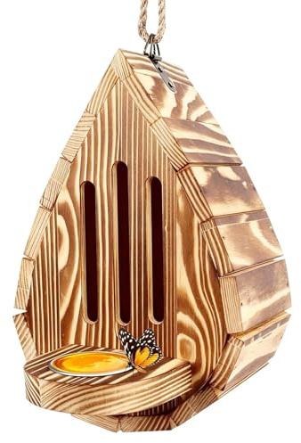 Butterfly House, Weather-Resistant Build, 21x14x9cm, Wooden Butterfly Habitat, Ïnsect House Garden Decor, Pollinator Nesting Box, For Backyard Balcony Garden Wedding School Use