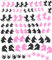Unicorn Collection (# Unicorn Press on nail Stickers ~ Black and Pink #)