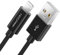 deleyCON 2m Cable Lightning 8 Pin USB MFI para IPhone 14 Pro Max, 14 Plus, SE, 13 Pro, 13 Mini, 12 - Conector de Metal y Cable de Nylon - Negro