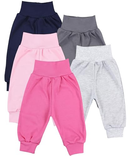 TupTam Pumphose Baby 5er Pack Unisex - Bequeme Baby Hose für Jungen und Mädchen aus Oeko-Tex Baumwolle, Farbe: Mädchen 5, Größe: 86