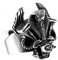 HIJONES Herren Gotisch König Kobra Schlange Ring Krieger aus Edelstahl Biker Punk Stil Silber Größe 54