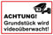 Grundstück wird videoüberwacht Alu-Schild | 30 x 20 cm | Alu-Hinweisschild 3mm | stabile Aluminium Verbundplatte