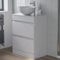 Artis 600mm Bathroom Vanity Unit Countertop Round Basin Floor Standing Gloss White