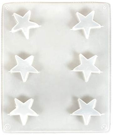 Rayher 36100000 Gießform Stern für Beton, Seife, Wachs und Schokolade, Form mit sechs kleinen Sternen, 3,6 cm, Weiß