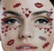Brandsseller Gesichts-Tattoo Glitzer Herzen - Aufkleber Set Klebetattoos Temporäre Tattoos Halloween/Karneval Rot