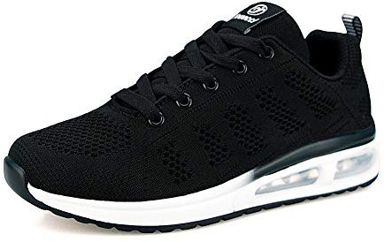 MINBEI Scarpe da Ginnastica da Donna Scarpe da Corsa Scarpe Sportive Tennis Lavoro da Donna Sneakers Running Sports da Signora Leggero Traspirante Nero Taglia 39 EU