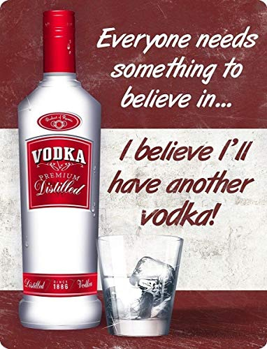 LBS4ALL Vodka - Placa de metal vintage retro para hombre, cueva, bar, pub, cobertizo, cocina, Reino Unido