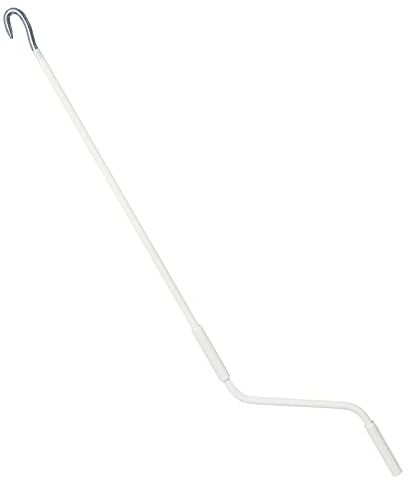 Kurbelstange für Markisen | Stahl | weiß RAL 9010 | Griffhülse Kunststoff weiß | Standard Haken | Länge 1000 mm - 1800 mm (1800 mm)