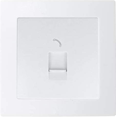 LINA Telefondose RJ11 1Fach Dose Telefon Unterputz WEIß Rahmen von Luxus-Time