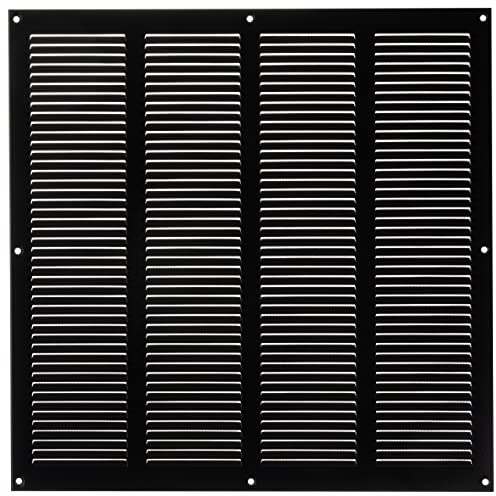 400x400mm Nera Griglia D'aria con Rete Anti Insetti - Griglie D'Aerazione/Ventilazione in Metallo