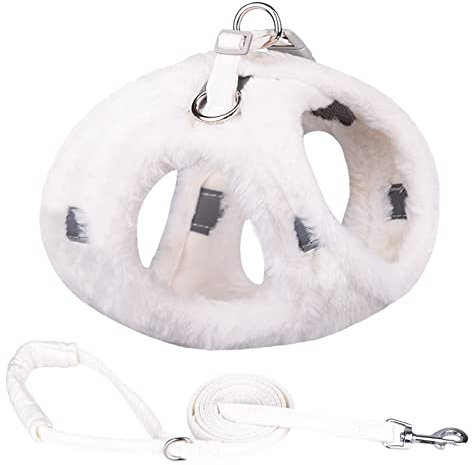FUNAT Reflektierendes Hundegeschirr für Herbst und Winter, Plüsch Warmes Hundegeschirr im Weste-Stil