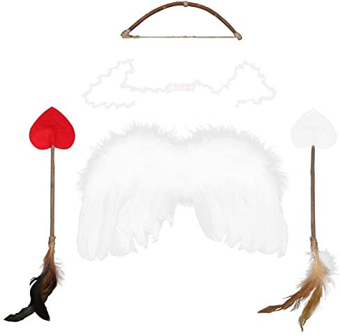SOLUSTRE 1 Satz Engelsflügel Amor Neugeborenes Cosplay-Party-flügel Amor Verkleiden Foto-Requisiten Amor Pfeile Angel Wings Requisiten. Infant Dress up Schal Abschlussball Feder Baby