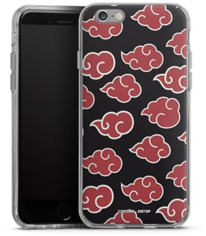 DeinDesign Silikon Hülle kompatibel mit Apple iPhone 6 Case transparent Handyhülle Naruto Shippuden Pattern Akatsuki