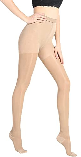 SXHMSAL Krampfadern Strümpfe Medizinische Kompressionsstrumpfhose Für Sommer, Klasse 1 Kompressionssocken Abgestufte Unterstützung Strumpfhose Für Frauen Für Ödeme Krankenschwester,Flesh,M