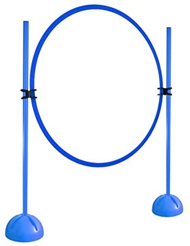 SPORTIKEL24 Ring Hürdenset mit X-Fuß Stange 100 cm Ring 70 cm Farbe Blau