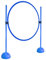 SPORTIKEL24 Reifen-Hürdenset – Blau – mit X-Standfüßen – Ring ø 70 cm & 100 cm Stangen – für Agility & Koordination