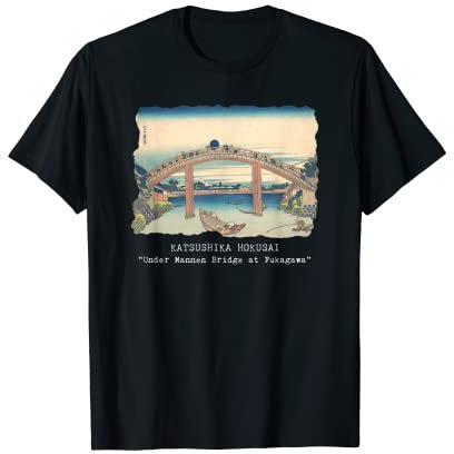 Under Mannen Bridge à Fukagawa Hokusai Art japonais vintage T-Shirt