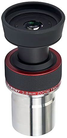 Svbony SV215 Oculare per Telescopio con Zoom Planetario 3-8mm, 1,25 Pollici Parfocale 56 Gradi AFOV Costante, per Telescopio a Fuoco Corto OTA Osservazioni Planetarie Lunari ad Alto Ingrandimento