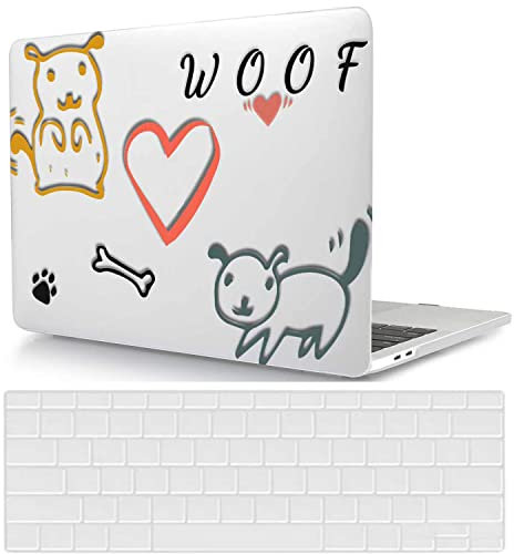 Custodia per Nuovo Macbook Pro 15 pollici 2019 2018 2017 2016 Pubblicazione Modello A1990 A1707 con Touch Bar e Touch ID, Copertina Rigida in Plastica Protettiva e Tastiera Cover, Cucciolo