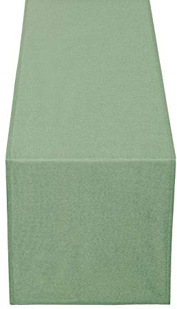 Leinen Optik Tischläufer Läufer Eckig 40 x 100 cm Hellgrün / Grün Abwaschbar Wasserabweisend Fleckschutz Pflegeleicht mit Saumrand