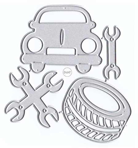 DzIxY Autoreifen Metall-Stanzformen für klare Stempel und Metall-Stanzformen-Sets für Kartenherstellung, Scrapbooking, Papierbedarf, Dichtungen, Aufbewahrungstaschen
