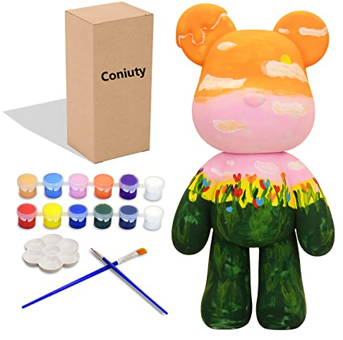 Coniuty Kreatives Bärenfiguren-Set zum Selbermachen, mit leeren Händen, mehrfarbig, Farbmix für Heimdekoration (mehrfarbig, Farbbär)