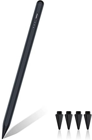 Stylus Pen for iPad 2018-2025, 15 Mins Fully Charged, Varkda Black Pencil, Palm Rejection, Sensitive Compatible with iPad 6th-11th Generation, Pro 12.9/11/M4, Air 3/4/5/M2/M3, Mini 5/6th