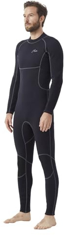 Hevto Men Wetsuits 3/2mm Neoprene Back Zip Fullsuit Wet Suit Keep Warm for Surfing Swimming SUP Snorkeling Diving (M2B-Black, L)