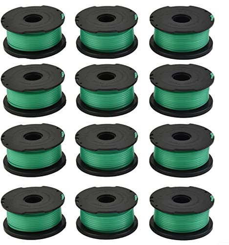 QOXEZY Lot de 3/6/9/12 bobines et fil pour débroussailleuse pour Black & Decker GL7033 GL8033 GL9035 A6482, bobine de rechange avec pièce de rechange