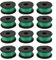 QOXEZY Lot de 3/6/9/12 bobines et fil pour débroussailleuse pour Black & Decker GL7033 GL8033 GL9035 A6482, bobine de rechange avec pièce de rechange