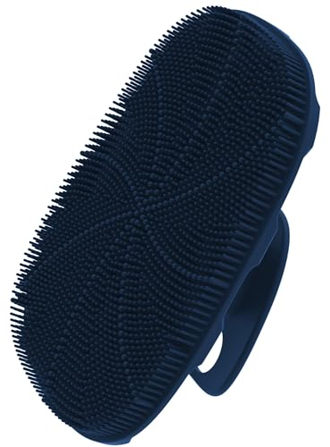 YEADMAL Peeling-Silikon-Körperschrubber für Herren, 1 Stück, weiche Badebürste, zur Reinigung und Massage, entfernt Schmutz und abgestorbene Hautzellen (Dunkelblau)