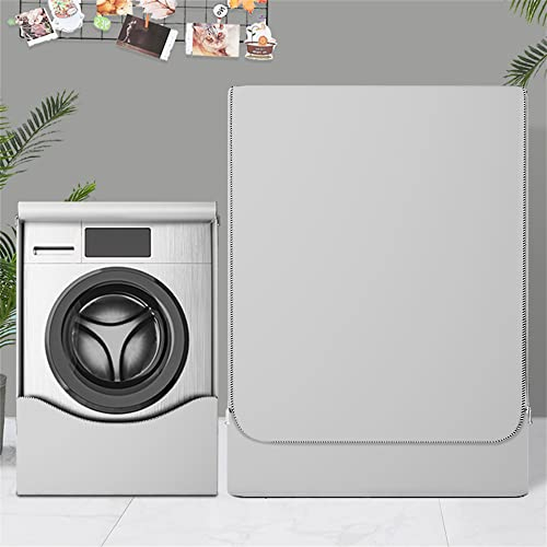 Highdi Copertura Lavatrice per Esterno,Coprilavatrice Impermeabile Esterni per di Carica Frontale lavatrici e Asciugatrice (Grigio,L capacità ~ 12 kg)
