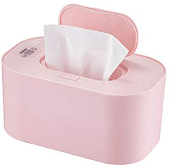 Baby-Feuchttücher-Heizung, Feuchttücher-Wärmer, Feuchttücher-Top-Heizbox mit Einstellbaren Temperaturen (Rosa)