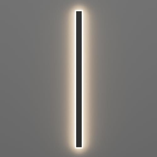Klighten 45W LED Lange Wandleuchte Schwarz Aussen Innen, IP65 Wasserdicht Außenwandleuchte Modern 150cm Wandlampe, Neutralweiß 4500K Eisen Außenlampe Außenleuchte Wand für Gärten Terasse Korridor