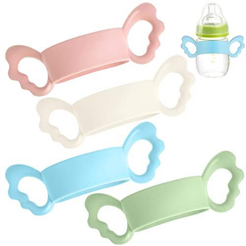 Toyvian 4 Stück Ultra Breite Kaliber Baby Flasche Liini Flaschenwärmer Weicher Flaschengriff Babyflaschen Set 0-6 Monate Mam Flaschen 6-18 Monate Kleiderbügel 6cm Kieselgel Neugeboren