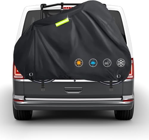 YBYHFAA Housse de VéLo pour Caravane, Housse de VéLo pour Camping-Car ,600d Oxford Housse de Protection pour Porte-VéLos pour 2 Ou 3 VéLos, RéSistante à l'hiver, Protection UV, 210 X 110 X 110 cm