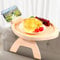 Ghopy Wooden Sofa Armrest Tray with 360° Rotating Phone Holder, Rectangular, Natural Wood, Solid, Rustic, 30 x 25 x 4.9 inches, for Food, Beverages, Household Items