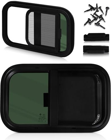 Gugxiom Ventana para RV, Esquina Redondeada Reemplazo de Ventana para RV a Prueba de Sellado a Prueba de Agua, Tamaño de Apertura Pulida Lisa 500 * 300 Mm Ventana de Empuje y Jalón para