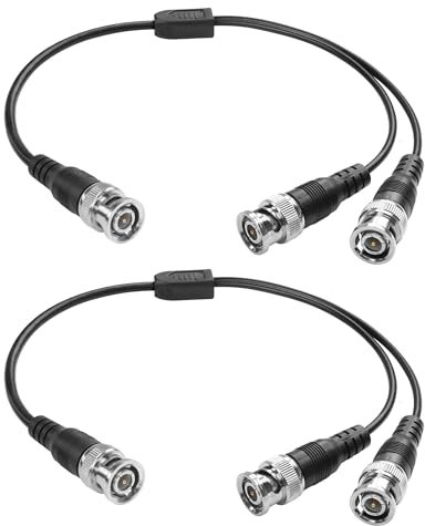 YACSEJAO 2 cables divisores BNC 2 en 1 BNC macho a doble conector BNC cable adaptador coaxial para sistema CCTV, radio, módem, cámara, 40 cm