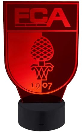 FC Augsburg FCA LED Lampe Licht Logo Wappen, 3 Farben, rot, grün, weiß