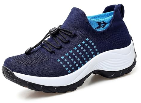 Generisch Orthofit Schuhe Damen, Orthofit Komfortschuhe Für Frauen, Orthopädische Schuhe Damen Atmungsaktive Mesh-Schuhe (Blue, Erwachsene, Damen, 41, Numerisch, EU Schuhgrößensystem, M)