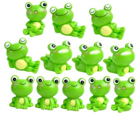 CIYODO 12stücke Gartenfigur Frosch Miniaturen Frosch Statue Entzückendes Dekor Figur Für Draußen Dekor Party Für Garten Und Terrasse