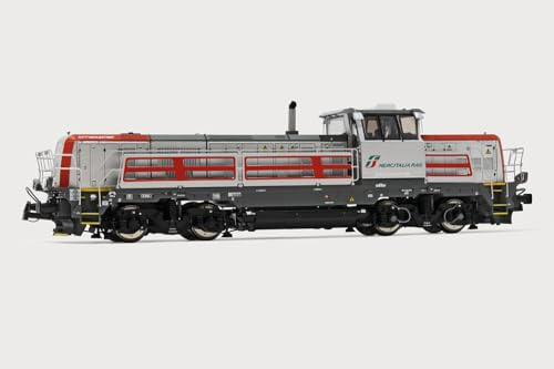 Rivarossi HR2900 Mercitalia Rail Effishunter 1000, Silberne Lackierung mit rotem Streifen, Lokomotive – Diesel, Silber
