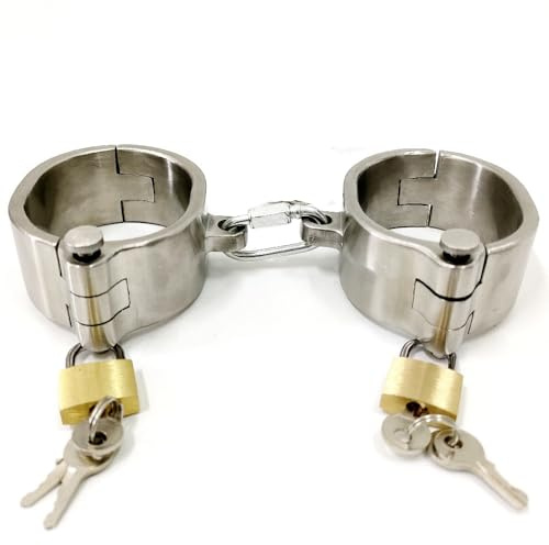 LTMDESH Handschellen Zur Fesselung Handschellen Aus Edelstahl Fetisch SM Sexspielzeug Handschellen Polizei Echt Stahl Handschellen Schwer Metall Handschellen Bondage Set,Men