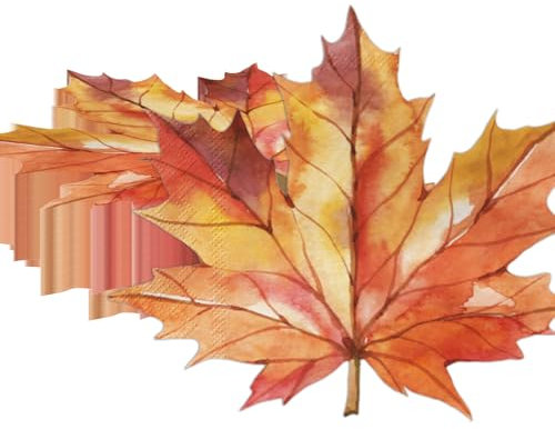 40pcs Fall Leaves Napkins,Thanksgiving Leaves Decor Autumn Leaves Paper Cocktail Napkins Thanksgiving Guest Napkins for Harvest Fall Leaves Decor