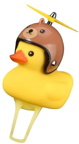 Gelbe Ente Auto Ornament, Fahrrad Quietscheente Mit Helm, Die Süße Fahrradhupe Mit Propeller, Ente Fahrrad Bell Fahrradklingel Fahrraddekorationen, Rubber Bike Deko, Kinder Tier Ente Nett Klingel