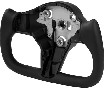 TKSE Joch-Lenkrad Yoke Umbau Sportlich Modifiziert für Fahrzeuge | Ergonomisches Yoke Design mit Nappa Leder und Alcantara Material, sportliche Optik und einfache Montage für Fahrzeugumbau