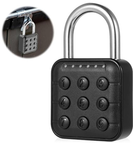 mizikuu Electrónica Candado Combinacion, Candado con Códigos Cerradura De Contraseña Aleación de Zinc Candado Seguridad Impermeable para Equipaje, Taquillas Maleta Viaje, Gimnasio, Caja, Archivaz