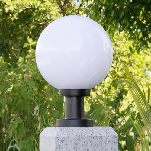Lampione da Giardino, Lampada Design Sfera da Giardino, Sfera Pilastro Luci, palle luminose da giardino, Lampada da esterno a globo per illuminazione di percorsi (Φ25cm)