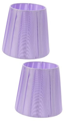 SEWOART 2st Beleuchtungszubehör Birnenschirm Aufclipsen Blumen Lampenschirm Lila Lampe Lila Nachttischlampe Kronleuchter Schattierungen Retro-schreibtischlampe Kerze Stoff Violett